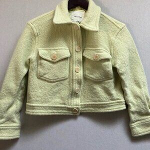 Aritzia Wilfred Free Cropped Ganna Shacket Merino Wool Button Jacket Size S